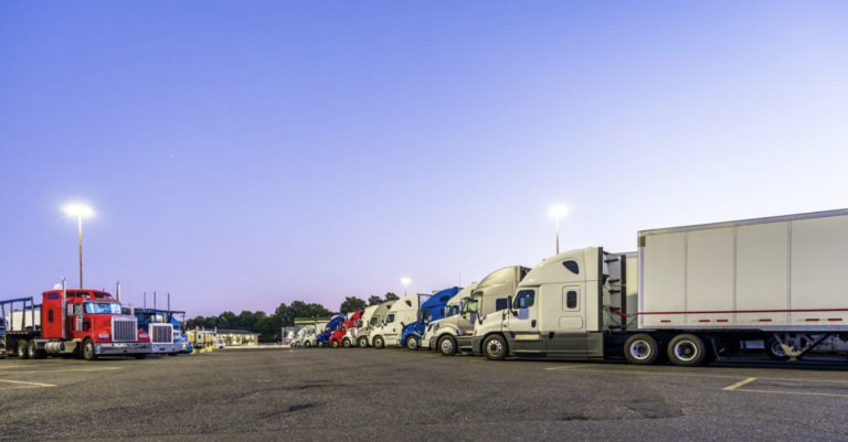 Semi trucks parking