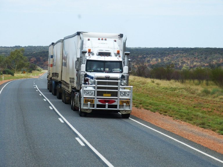 semi trailers, truck, road